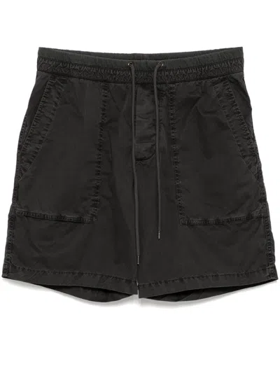 James Perse Cotton Poplin Cargo Shorts In Black