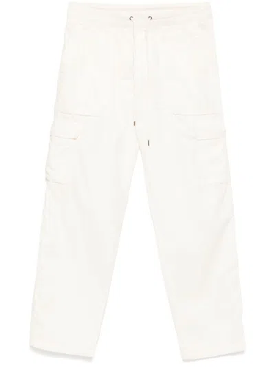 James Perse Cotton Poplin Cargo Trousers In White