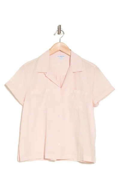 James Perse Cotton Short Sleeve Button-up Camp Shirt In Ballerina