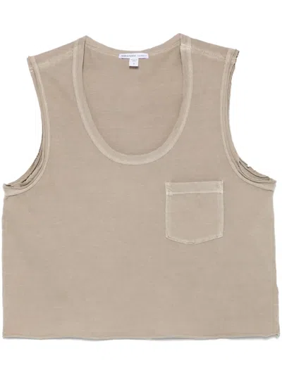 James Perse Cotton Tank Top In Green