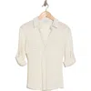 James Perse Contrast Panel Shirt In Canvas