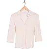 James Perse Cotton V-neck Button-up Shirt In Zephyr