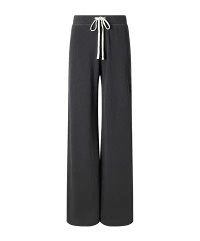 James Perse Cotton Wide-leg Track Pants In Black