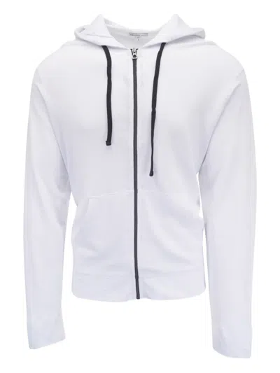 James Perse Cotton Zip-up Hoodie In White