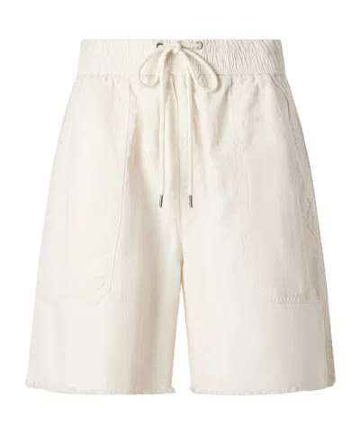 James Perse Cotton-blend High-rise Utility Shorts In White