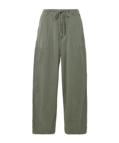 James Perse Cotton-blend Tapered Pants In Green