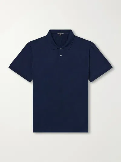 James Perse Cotton-jersey Polo Shirt In Blue