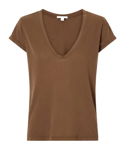 James Perse Cotton-jersey T-shirt In Brown