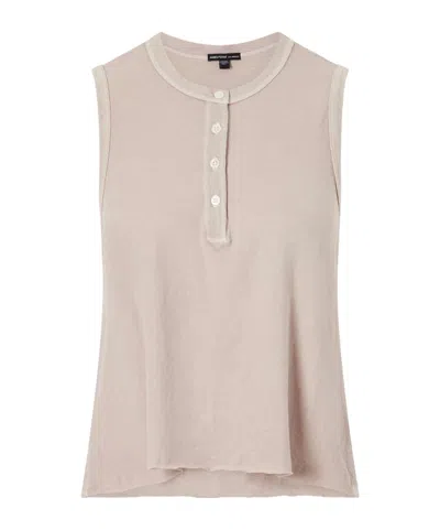 James Perse Cotton-piqué Tank In Neutral