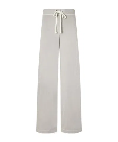 James Perse Cotton-terry Wide-leg Track Pants In Gray