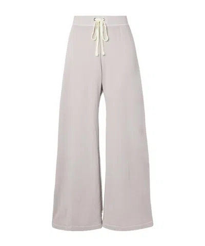 James Perse Cotton-terry Wide-leg Track Pants In White