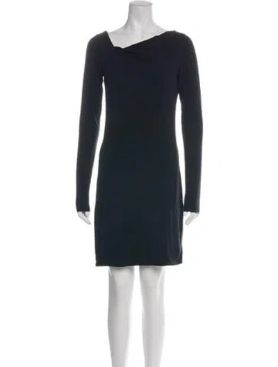 Pre-owned James Perse Cowl Neck Knee-length Dress In Black