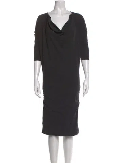 Pre-owned James Perse Cowl Neck Knee-length Dress In Multi
