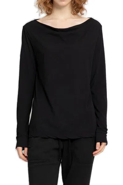 James Perse Cowl Neck Long Sleeved T In Black
