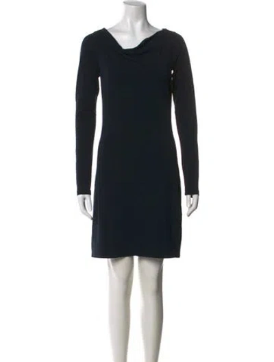 Pre-owned James Perse Cowl Neck Mini Dress In Black