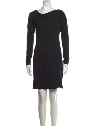 Pre-owned James Perse Cowl Neck Mini Dress In Black