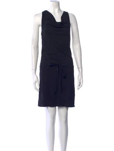 Pre-owned James Perse Cowl Neck Mini Dress In Black