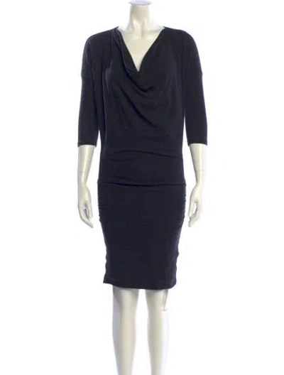 Pre-owned James Perse Cowl Neck Mini Dress In Blue