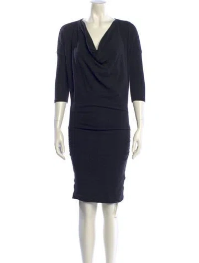 Pre-owned James Perse Cowl Neck Mini Dress In Blue
