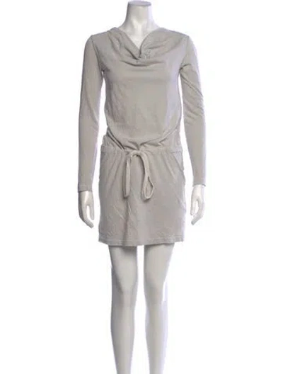Pre-owned James Perse Cowl Neck Mini Dress In Neutrals