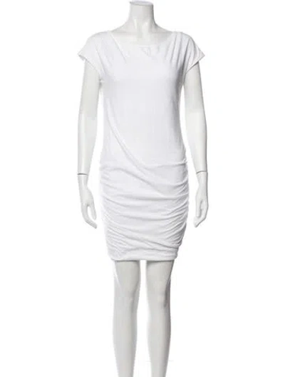 Pre-owned James Perse Cowl Neck Mini Dress In White