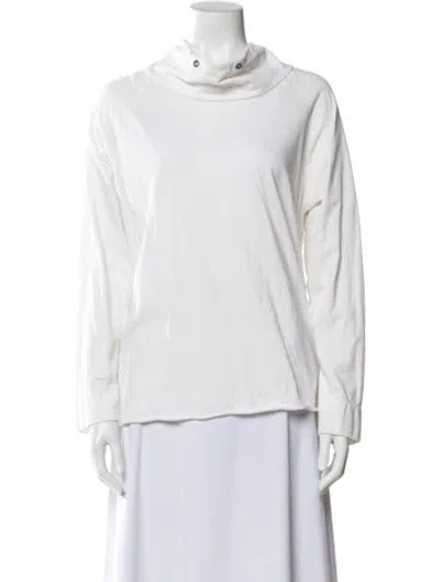 Pre-owned James Perse Cowl Neck Sweater In White