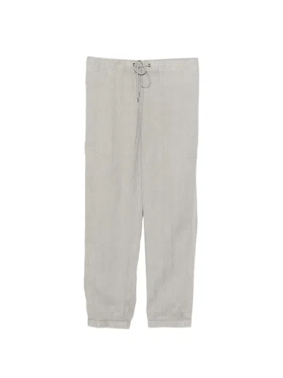 James Perse Creased Drawstring Track Pants In Gray