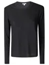 James Perse Long-sleeve Crew-neck T-shirt In Black