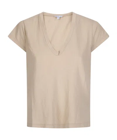 James Perse Crepe Jersey Oversized Short Sleeve Crew T-shirt In Brown