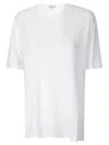 James Perse Crepe Jersey Oversized Short Sleeve Crew In White