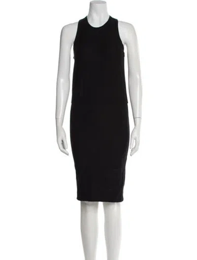 Pre-owned James Perse Crew Neck Knee-length Dress In Black