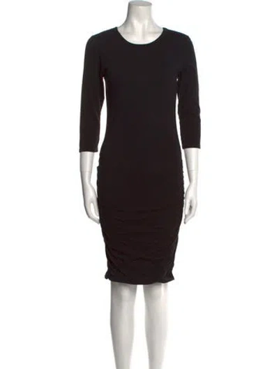 Pre-owned James Perse Crew Neck Knee-length Dress In Black