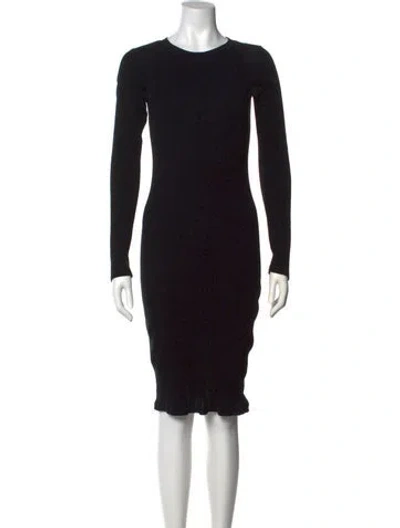 Pre-owned James Perse Crew Neck Knee-length Dress In Black
