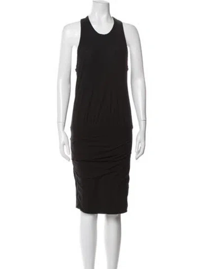 Pre-owned James Perse Crew Neck Knee-length Dress In Black