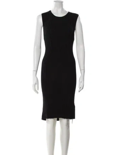 Pre-owned James Perse Crew Neck Knee-length Dress In Black