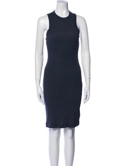 Pre-owned James Perse Crew Neck Knee-length Dress In Blue