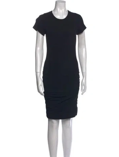 Pre-owned James Perse Crew Neck Knee-length Dress In Blue