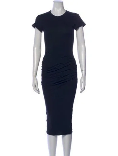 Pre-owned James Perse Crew Neck Knee-length Dress In Blue