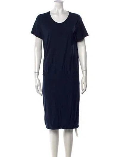 Pre-owned James Perse Crew Neck Knee-length Dress In Blue