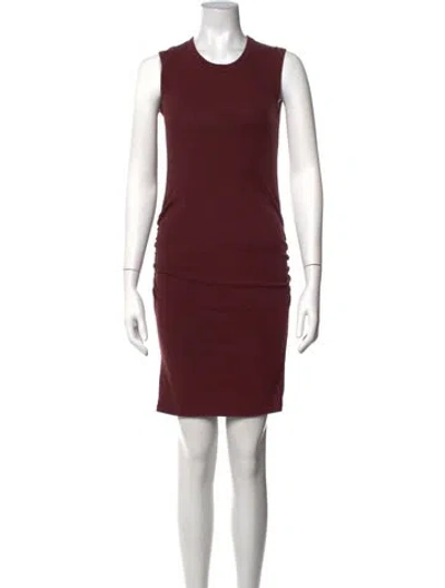 Pre-owned James Perse Crew Neck Knee-length Dress In Burgundy