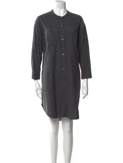 Pre-owned James Perse Crew Neck Knee-length Dress In Gray
