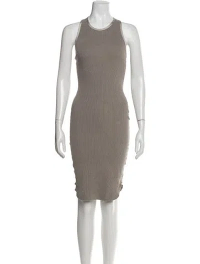 Pre-owned James Perse Crew Neck Knee-length Dress In Gray