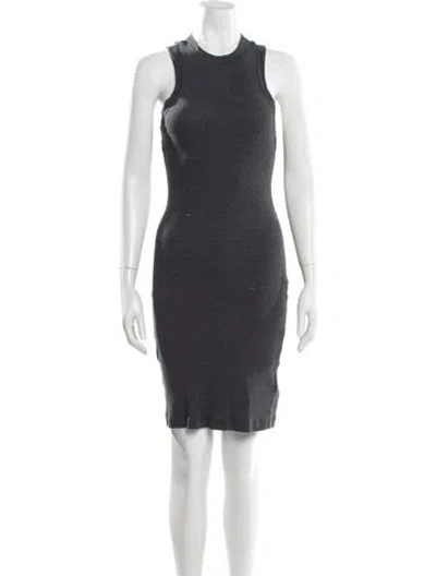 Pre-owned James Perse Crew Neck Knee-length Dress In Gray