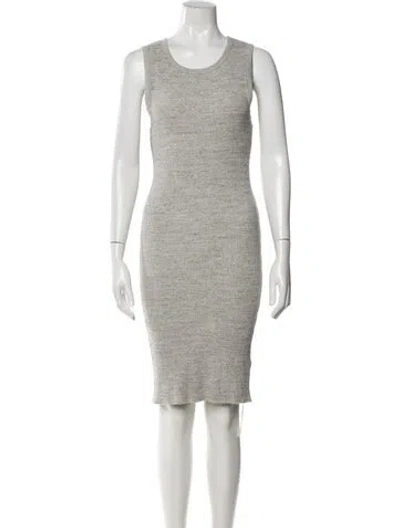 Pre-owned James Perse Crew Neck Knee-length Dress In Gray