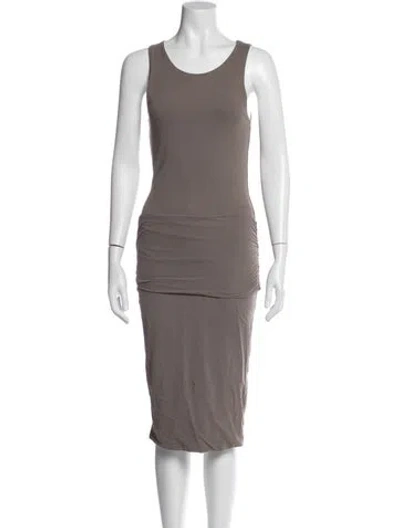 Pre-owned James Perse Crew Neck Knee-length Dress In Gray
