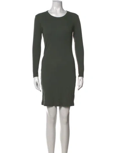 Pre-owned James Perse Crew Neck Knee-length Dress In Green