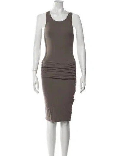 Pre-owned James Perse Crew Neck Knee-length Dress In Grey