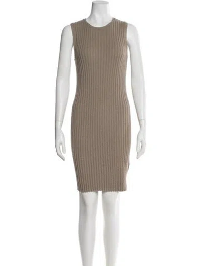 Pre-owned James Perse Crew Neck Knee-length Dress In Neutral
