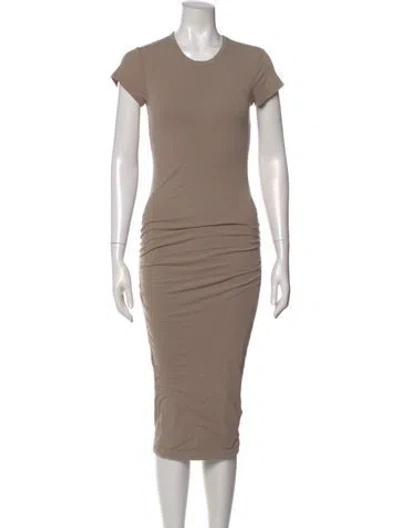 Pre-owned James Perse Crew Neck Knee-length Dress In Neutral