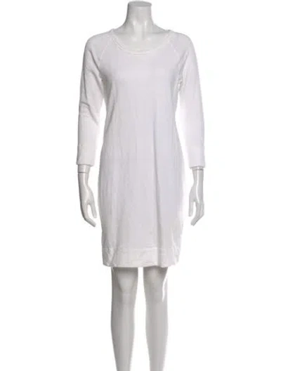 Pre-owned James Perse Crew Neck Knee-length Dress In Neutral